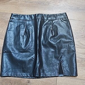 NWT black pleather skirt